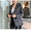 Automne 2019 piste concepteur Tweed vestes femmes mince veste à carreaux manteau gland Tweed femme dames vêtements