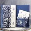 Gratulationskort 10st Laser Cut Lace Flower Wedding Invitation Card Elegant Anpassa Business RSVP Party Decoration1