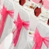 25PC/Lot New Wedding Organza Chair Sash Bow For Chair Cover Banquet beach garden Wedding Party Decor Organza Sashes