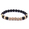 Bracelet à brins de perles de luxe pour hommes et femmes, de haute qualité, en or/or Rose/blanc/noir, en cuivre, Bracelets porte-bonheur avec Zircon