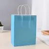 Vänlig Kraft Paper Bag Portable Presentväska med handtag Återvinningsbutik Butik Förpackningsväska Shoppingkassar Presentförpackning LX1668