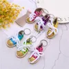 Bonito Tenis Sapatos Keychain Saco Charme Sparkling Glitter Chaveiro Titular Chave Presente Esportes Mini Sneaker Chaveiro Presentes Engraçados