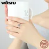WOSTU New Fashion Real 925 Sterling Silver Cute Sparkling Mouse Cartoon Rings For Women Girl Luxury Original Fine Jewelry CQR032