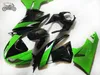 Kawasaki Ninja ZX-6R 2009年2011年2011年緑色のブラックボディ修理フェアリングセット2009-2012 ZX6R ZX 6R 636 ZX636