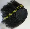 Femmes naturel queue de cheval extension de cheveux court Afro Kinky Curly Wrap brésilien Cordon Puff Ponytail 120g cheveux humains