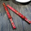 100Pairs Traditionell kinesisk röd dubbel lycka ätpinnar bröllop drake phoenix trä ätpinnar