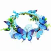 lacivert bule kelebekler ve mavi çiçekler taç düğün saç aksesuarları düğün aksesuarları kadınlar veya bayanlar için saç bandı başlık parçasını gelinlikler