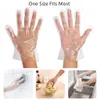 Guanti monouso in plastica Preparazione alimentare monouso Glof PE PolyGloves per cucinare Pulizia Manipolazione degli alimenti Strumenti per la pulizia della casa Prot1387381