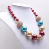 Nuovo arrivo moda primavera per bambini ragazze collana di perle di gomma da masticare collana grossa fatta a mano fai da te per il regalo dei bambini