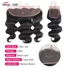 Ishow Brazilian Virgin Human Hair Bundles with Transparent Lace Frontal Closure Body Wave Malaysian Peruvian for Women All Ages 8-28inch Natural Color Black