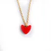 أزياء -925 الفضة الاسترليني قلادة قلادة القلب الأحمر المعلقات للنساء الفتيات 18K الذهب مطلي القلائد النمط الصيني الحب المجوهرات