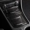 Pegatinas de Panel de Control Central de fibra de carbono, decoración, cubiertas de coche para Mercedes Clase A CLA GLA 2013-2018, accesorios