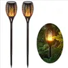 Solar Tiki Torch Lights LED Garden Vattentät Utomhus Courtyard Lampa Dancing Flame Flickning 96 Leds Dekorativa Lights Path Lights LT708