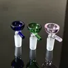 Heady Glass Bowl Funnel Smoking Accessories 14mm 18mm Male Joint Bong Bowls Colorful Handle Dry Herb Tobacco Tool HSB003