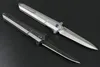 2020 High End Ball Lager Flipper Fodling Knife D2 Satin / Svart Stone Wash Blade TC4 Titanium Alloy Handle EDC Tools