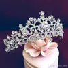 Högkvalitativ Europeisk Brud Tiaras Baroque Luxury Rhinestone Crystal Crown Queen Diamond Hair Princess Koreanska Vit Skinnande Hårtillbehör