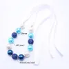 Mode Ruban Enfant Chunky Collier DIY Bleu Couleur Bubblegum Perle Chunky Collier Enfants Bijoux Pour Les Filles En Bas Âge