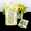 Impression à chaud vert beau sac en plastique sac de rangement alimentaire sac d'emballage en plastique sacs Zipper gros casse-croûte