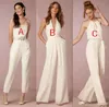 Nieuwe elegante jumpsuit bruidsmeisjekleding voor bruiloften schede backless bruiloft gast jurk plus size broek pak strand stijl goedkope Cus270M