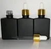 Bottiglie contagocce con pipetta reagente in vetro smerigliato nero da 30 ml Bottiglia di profumo di olio essenziale quadrato Oli di fumo e bottiglia liquida con oro 4253849