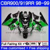 Bodys para HONDA CBR 919RR CBR 900RR CBR919RR 1998 1999 278HM.42 CBR900RR CBR 919 RR CBR900 RR CBR919 RR 98 99 Carenado verde negro stock kit