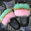 Raccoon Fur Slippers Women 2018 Sliders Casual Fox Hair Flat Flufy Fashion Home Summer Big 45 Furry Flip Flops Shoes268p