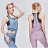 New Falso Gilet sportivo due Donna Hollow Fitness Indumento da running Abbigliamento sportivo traspirante Reggiseno puro Punto onda senza maniche