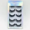 3D Mink Eyelashes Natural False Calse Extension Extension Faux Faux Eye Lashes Makeup Tool 5pairs/set