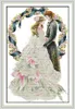 Royal Wedding Lovers Room Decor Painting, Handgjorda Kors Stitch Broderi Needlework Set Rotted Print på Canvas DMC 14ct / 11ct