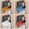 T-shirt da donna Patchwork Top con spalle scoperte Manica lunga Estate Casual Soft Top Donna T-shirt a contrasto di colore Ragazze LJJA2981