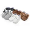 Yeni doğan bebek ayakkabıları ilk yürüyüşçüler beşik bebek mokasenleri yumuşak dip pu deri erkek ayakkabı