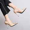 Com designer de caixas Sexy Women Pumps Saltos altos 7 9 cm de couro nu ponta dos pés vestido Sapatos de trabalho de carreira sapatos de baile de carreira