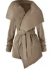 2019 femmes trench manteaux automne hiver veste laine mélanges plaine revers ceinture plaine à manches longues trench manteaux vestes de base