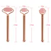 3 in 1 Natural Rose Quartz Roller Massager voor Gezicht Jade Roller Stone Face Massager Beauty Skin Care Tools Gezichtsmassage