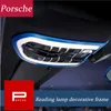 車のスタイリングステッカーフロントインナーリーディングライトカバーのトリム装飾ストリップの屋根屋根ランプフレームPorsche Macan Cayenne Panameraアクセサリー