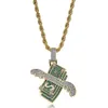 New Iced Out Necklace Flying Cash Solid Pendant Necklaces Mens Personalized Hip Hop Gold Silver Color Charm Chains Women Jewelry G9267511