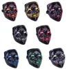 Maschera Halloween Led Light Up Party Masches Full Face Funny Masches El Eire Mark Glow In Dark per Festival Cosplay Nightclub3900426