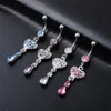 YYJFF D0349 (4 kleuren) hart stijl Navel Ringen Navelpiercing Sieraden Dangle Accessoires Fashion Charms (10 STKS/PARTIJ) JFB-7216