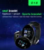 D18 Akıllı İzle Erkek Kadınlar Kan Basıncı Yuvarlak Akıllı Bileklik Su Geçirmez Spor Akıllı Saat Fitness Tracker Android IOS