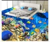 Personalizado 3D Auto-adesivo Piso Papel de Parede Decoração Interior Decoração Subaquática Mundo Tropical Peixe 3D Banheiro À Prova D 'Água Telhas