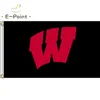 NCAA Wisconsin Badgers Drapeau 3 * 5ft (90cm * 150cm) Drapeaux en polyester Bannière décoration volant maison jardin flagg Cadeaux de fête