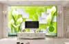 3d wallpapers square circle green calla lily reflection background wall 3d murals wallpaper for living room