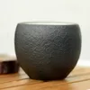 Enkelt hotell Zen Tea Cup, Elegant keramisk personlighet Small Tea Bowl Ancient Vegetarian Teacup, Black Pottery Tea Accessories