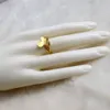 Edle Frauen Mädchen 24 k Solide Fein Gelbgold GF Luxus Schmetterling Charme Ring Freiheit Offene Mode Gold Schmuck Geschenk hübsch