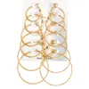 Women Fashion Rock Styles Dingle Earring Personlig geometri Big Circle Earrings 6 Piece/Set smyckekombination