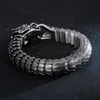 Retro Animal Dragon Head Charm Bracelet Men Stainless Steel Black Matte China Dragon Blessing Bracelet Bangle Jewelry8063708