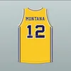 Joe Montana #12 Ringgold High School Yellow Retro Basketball Jersey heren ED Custom Number Name Jerseys