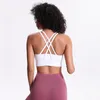 L-2026 Sutiã Esportivo Feminino Roupas de Ioga Sexy Alça Transversal Tanque Clássico Roupa íntima Feminina Moda Tops de Corrida Colete Fitness com Copas Removíveis