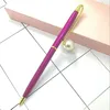 Big Pearl Pen Queen Queen Scepter Ballpoint Stift Metal Pearl Stifte Hochzeitsbüro School Schreiben Vorräte Werbung Signature Stift Geschenk