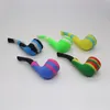 Newest Style Colorful Silicone Glass Smoking Handpipe Dry Herb Tobacco Filter Tube Portable Innovative Design High Quality DHL Free